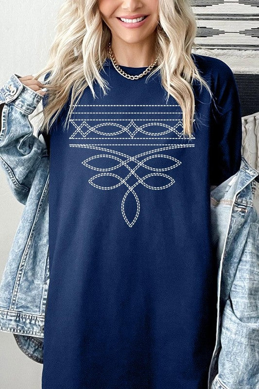 Western Boot Stitch Tee - Plus Size
