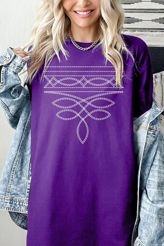 Western Boot Stitch Tee - Plus Size