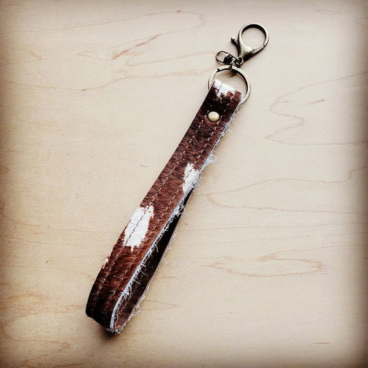 Hair-on-Hide Leather Key Chain Strap Axis Hide