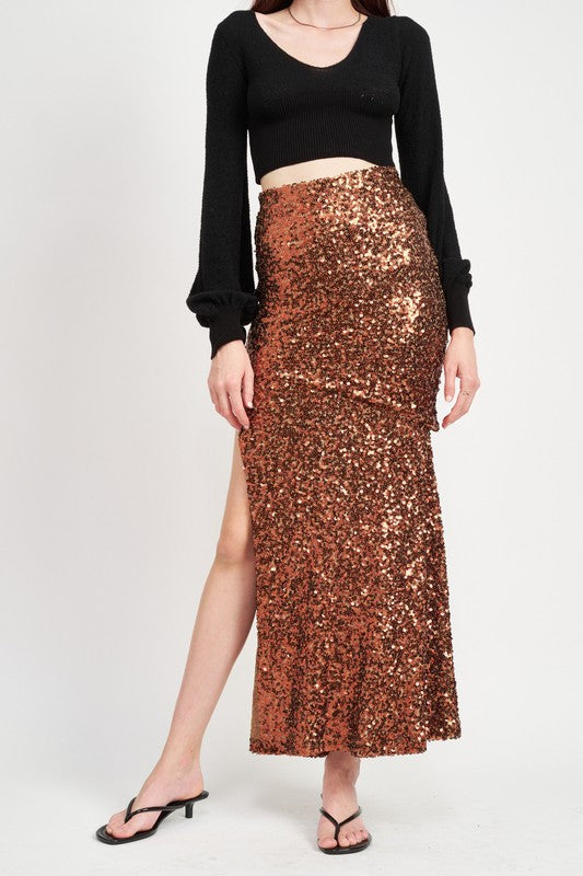 The Bronze Age Sequin Maxi Skirt