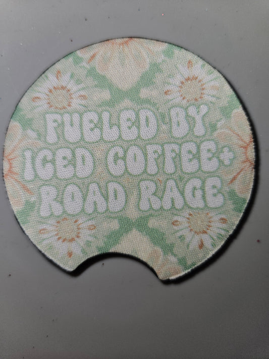 Fueled By Iced Coffee Car Coasters