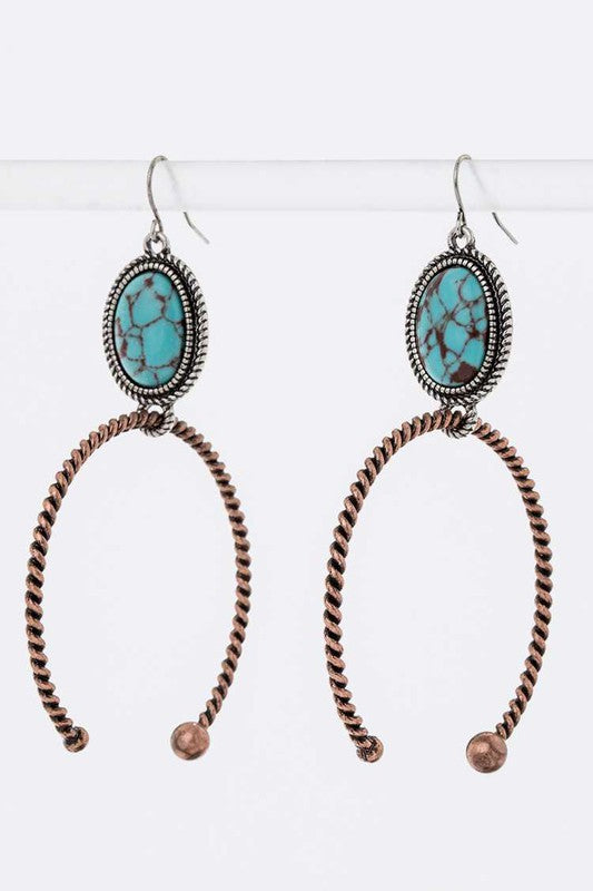 Turquoise Textured Drop Earrings