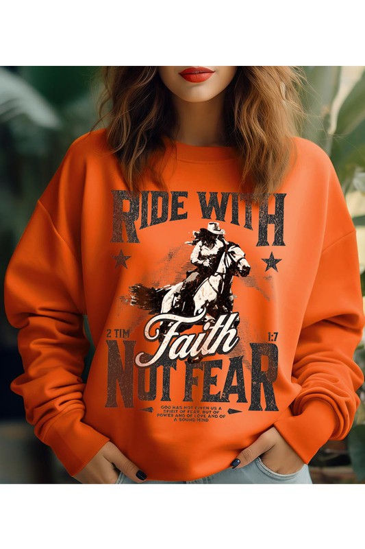 Ride with Faith Crewneck Sweatshirt - Plus Size