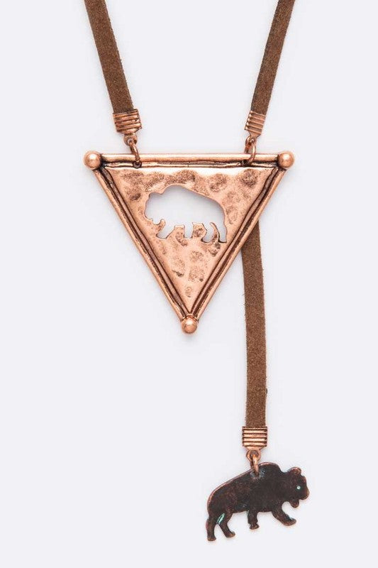 Buffalo Long Pendant Necklace Set