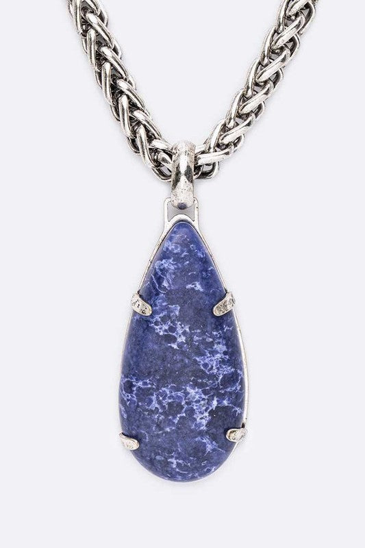 Stone Teardrop Necklace