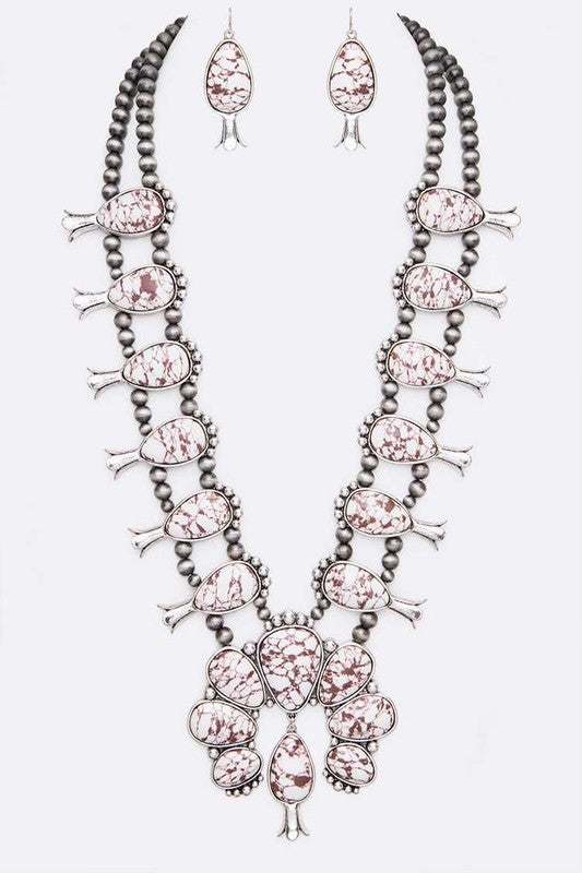 Teardrop Squash Blossom Necklace Set