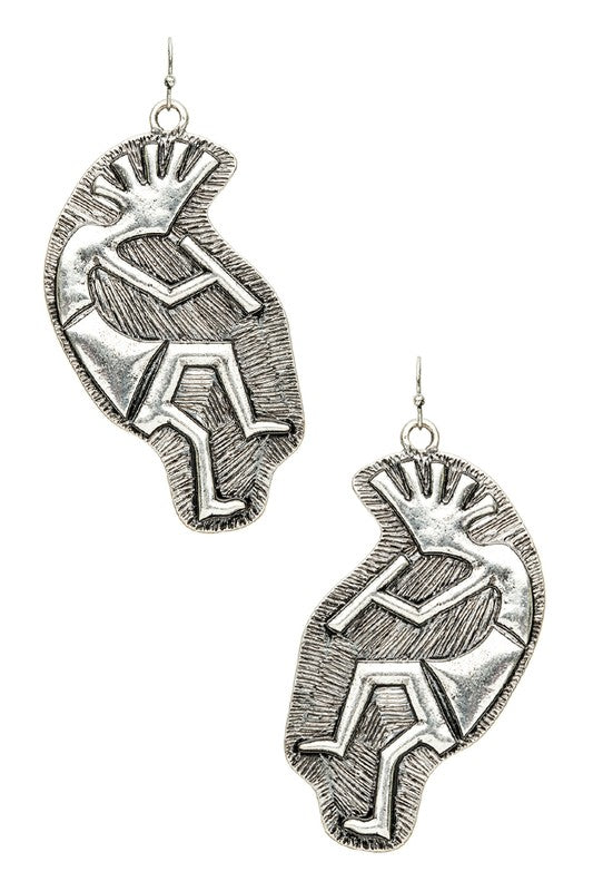Kokopelli 2 Tone Earrings
