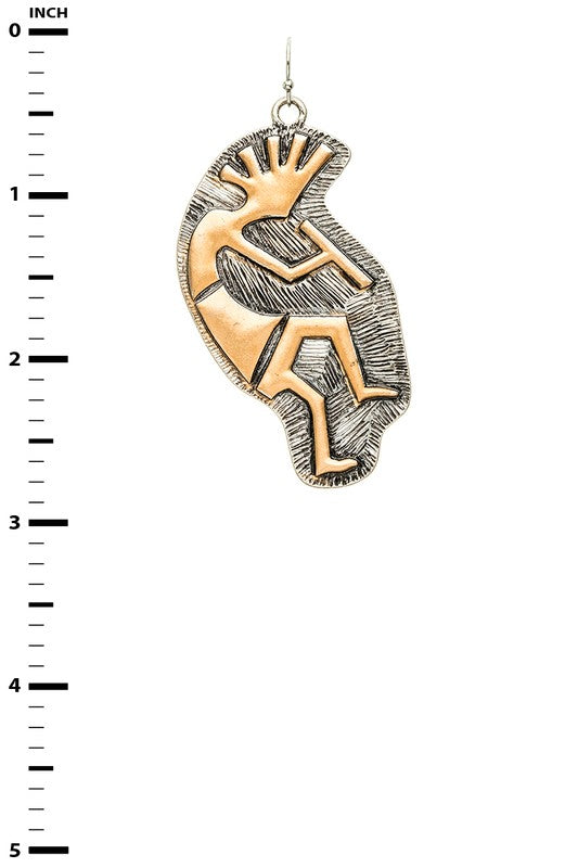 Kokopelli 2 Tone Earrings