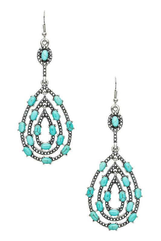Turquoise Pave Earrings