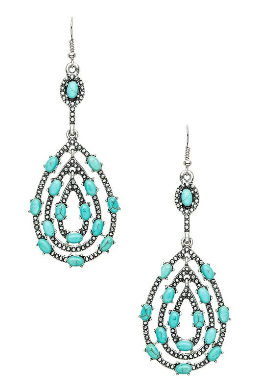 Turquoise Pave Earrings