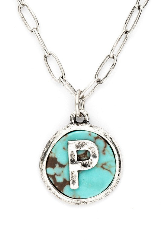 Initial P Pendant Necklace