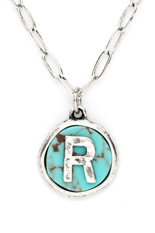 Initial R Pendant Necklace