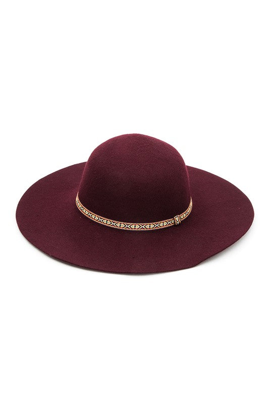Flat Brim Wool Hat