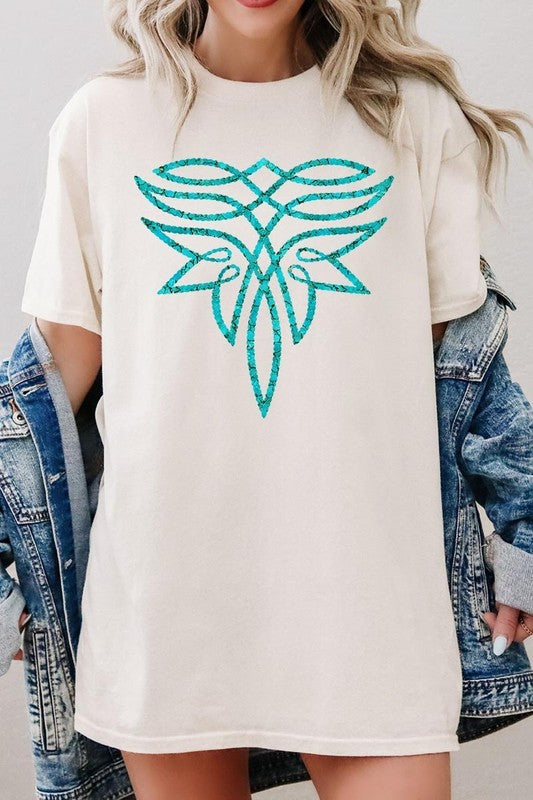 Turquoise Boot Stitch Tee - Plus Size