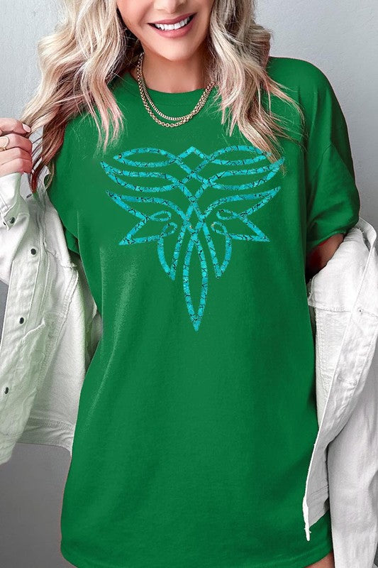 Turquoise Boot Stitch Tee - Plus Size