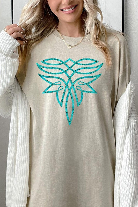 Turquoise Boot Stitch Tee - Plus Size