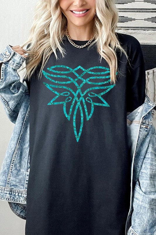 Turquoise Boot Stitch Tee - Plus Size