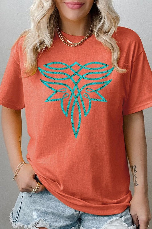 Turquoise Boot Stitch Tee - Plus Size