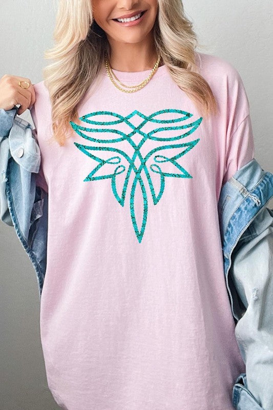 Turquoise Boot Stitch Tee - Plus Size