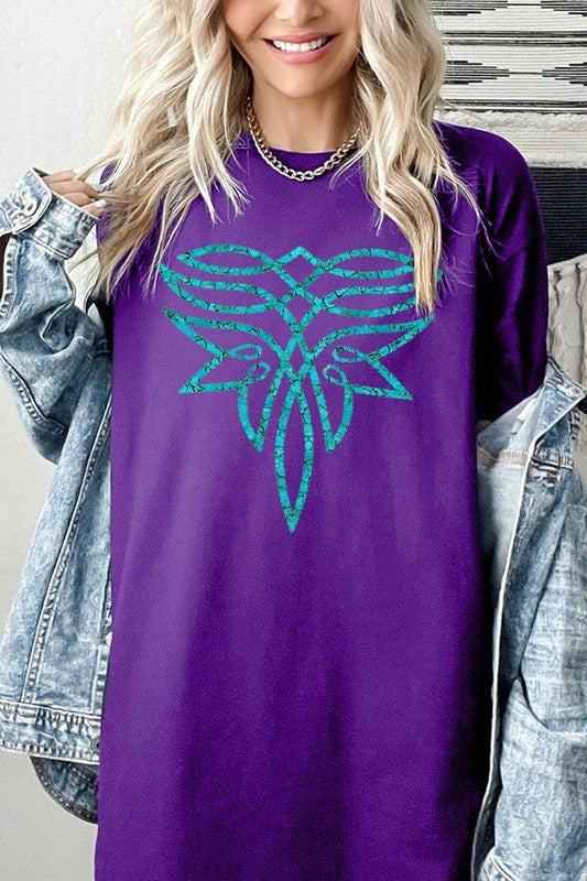 Turquoise Boot Stitch Tee - Plus Size