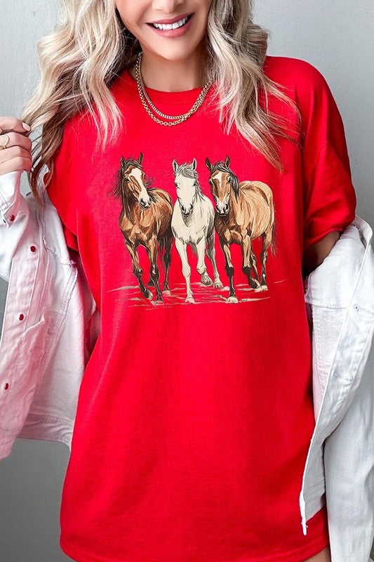 Three Horses Tee - Plus Size