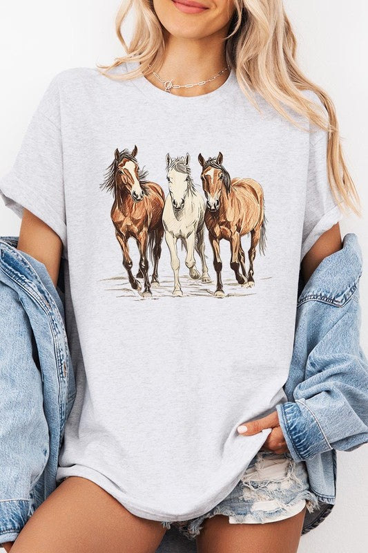Three Horses Tee - Plus Size