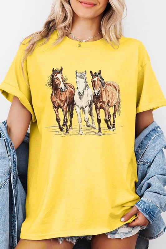 Three Horses Tee - Plus Size