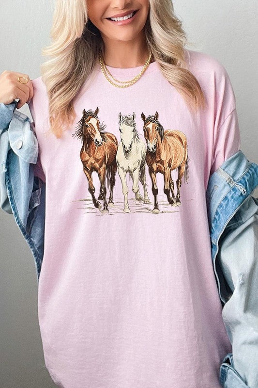 Three Horses Tee - Plus Size