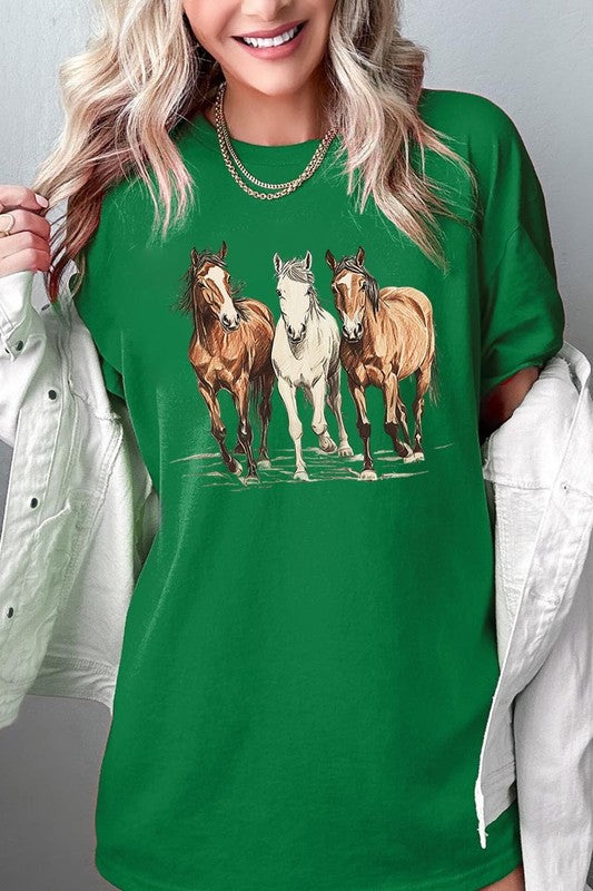 Three Horses Tee - Plus Size