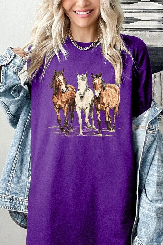 Three Horses Tee - Plus Size