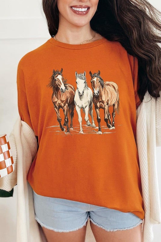 Three Horses Tee - Plus Size