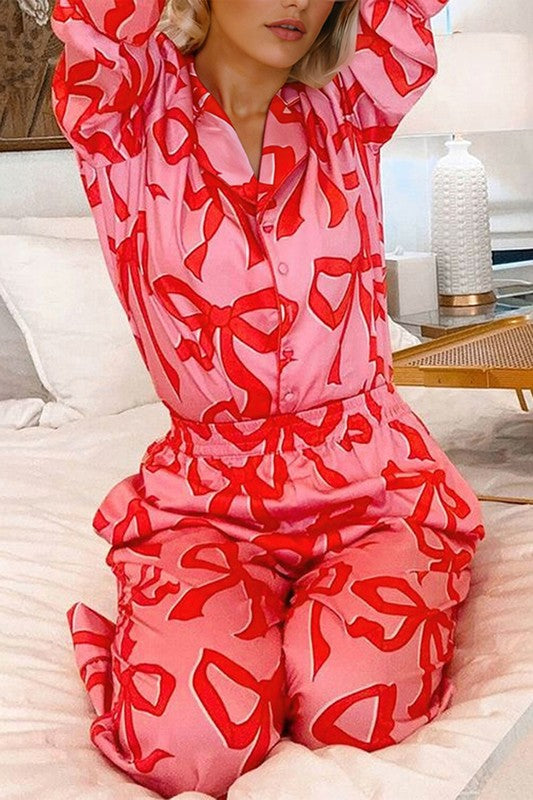 Bow Print Pajama Set