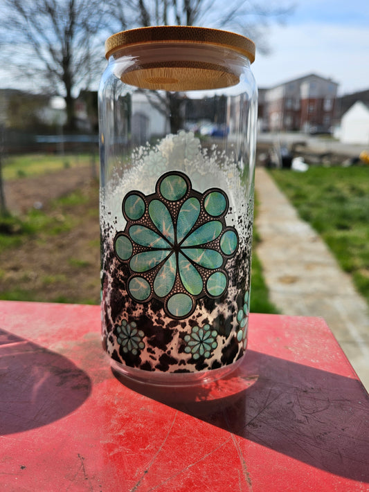 Squash Blossom Glass Can