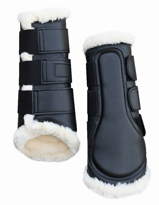 Gatsby Synthetic Horse Boots with Faux Sheepskin