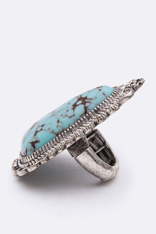 Genuine Stone  Stretch Ring