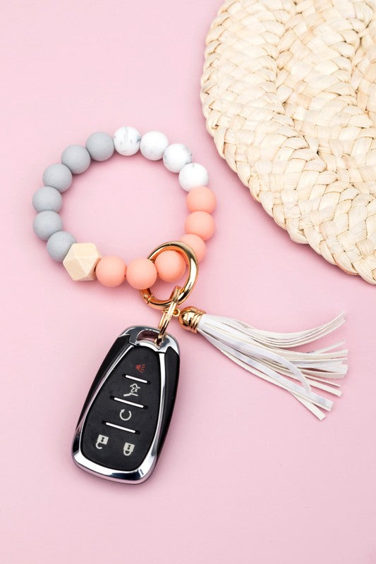 Color Block Key Ring Bracelet