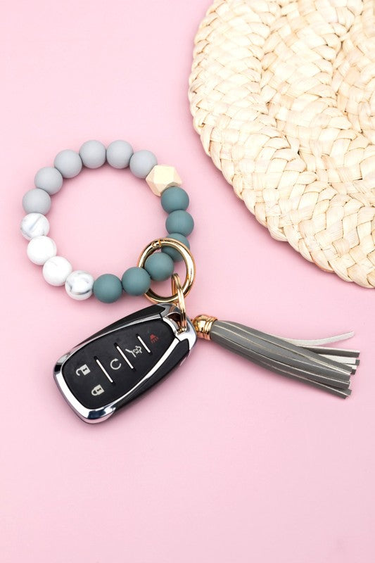 Color Block Key Ring Bracelet