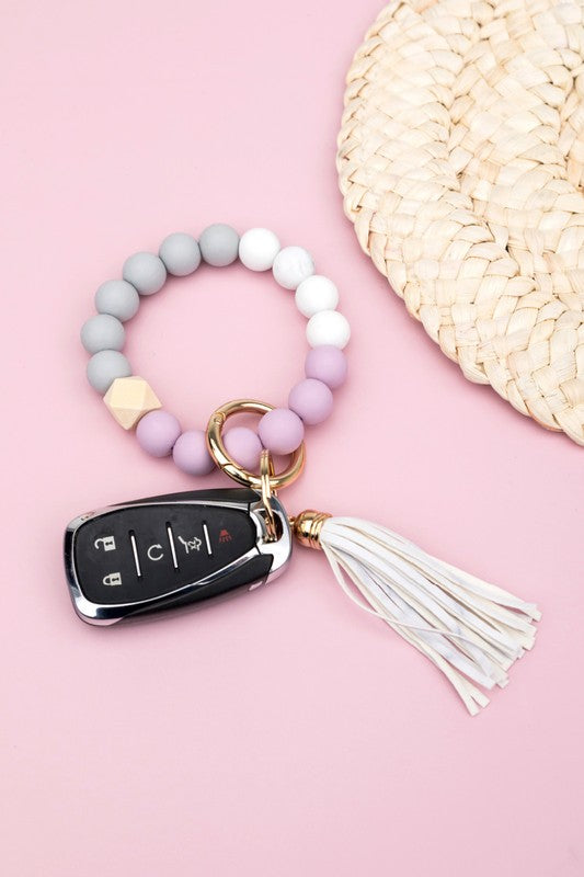 Color Block Key Ring Bracelet