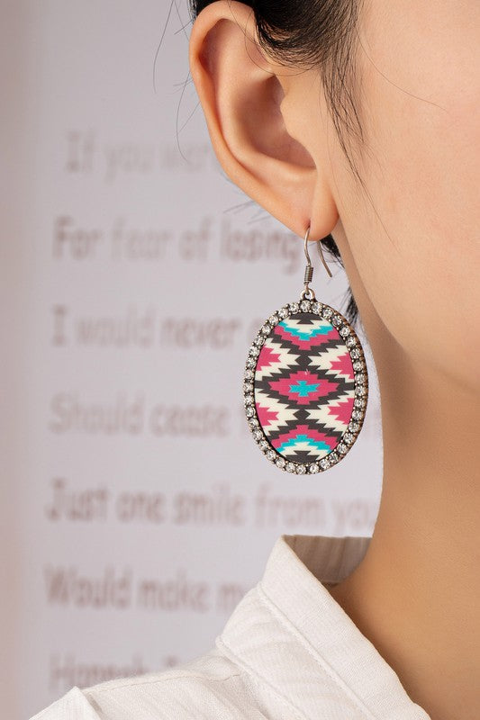 Aztec Oval  Earrings