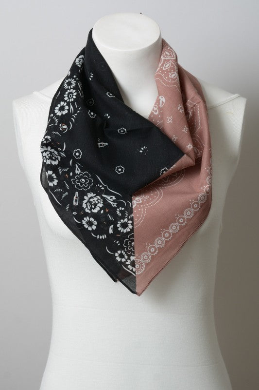 Two Tone Floral Bandana