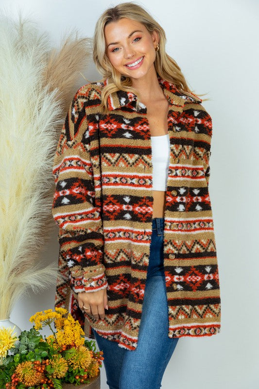 Aztec Print Woven Jacket