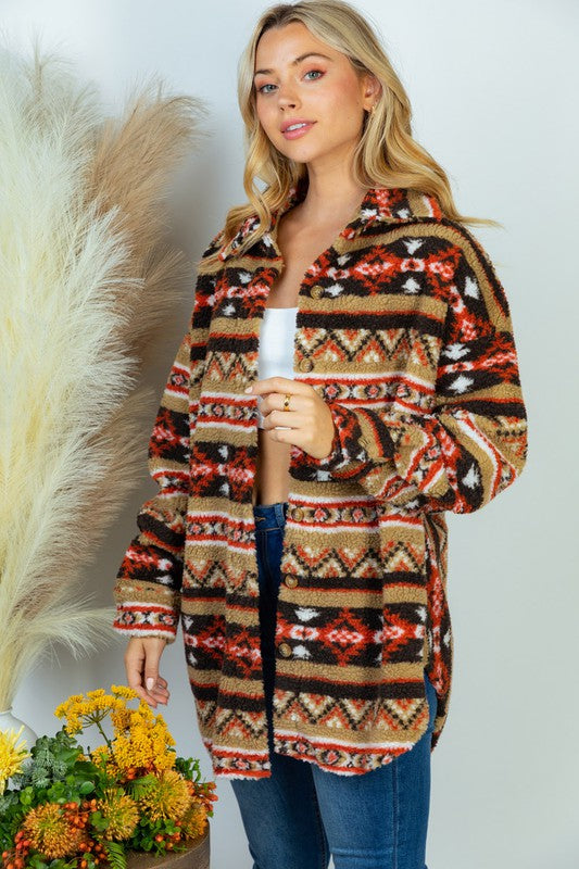 Aztec Print Woven Jacket