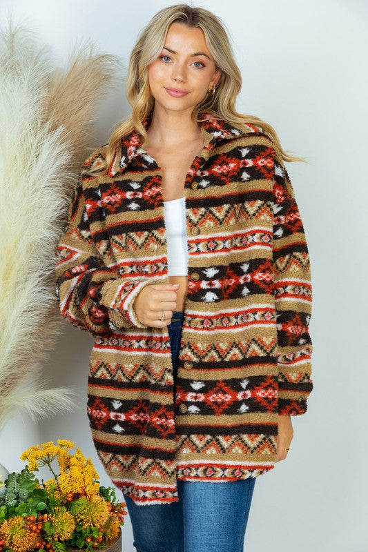 Aztec Print Woven Jacket