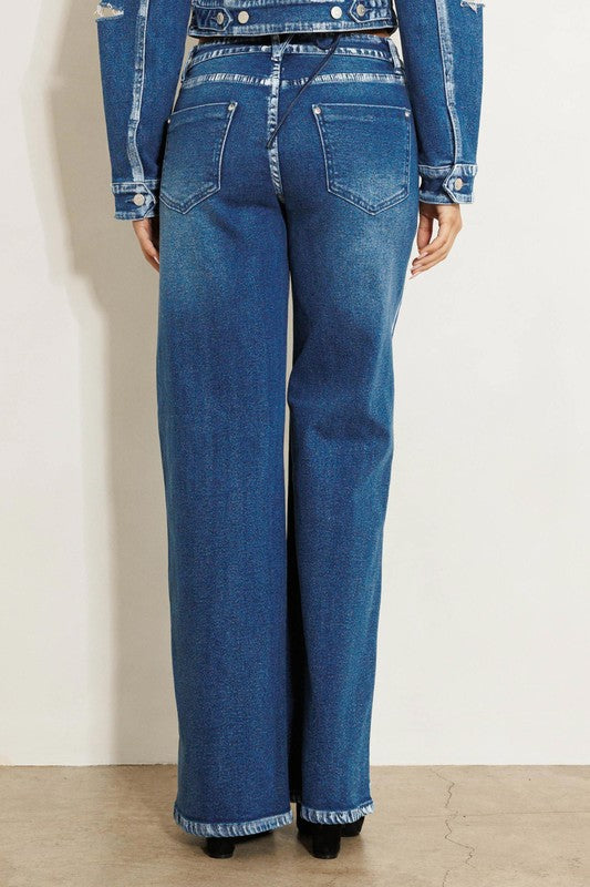 The Criss Cross Wide Leg Jeans