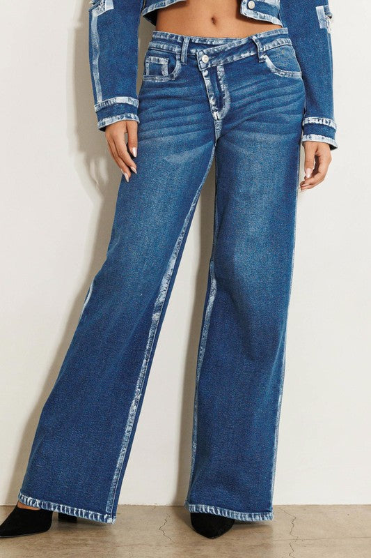 The Criss Cross Wide Leg Jeans