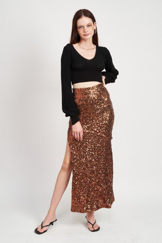 The Bronze Age Sequin Maxi Skirt