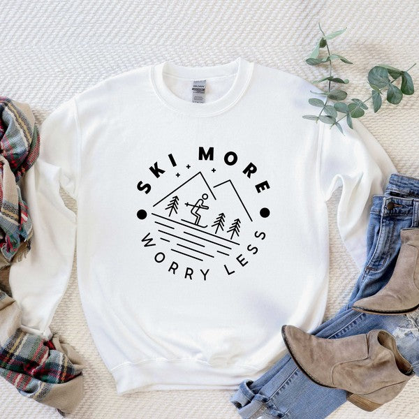 Ski More Worry Less Sweatshirt