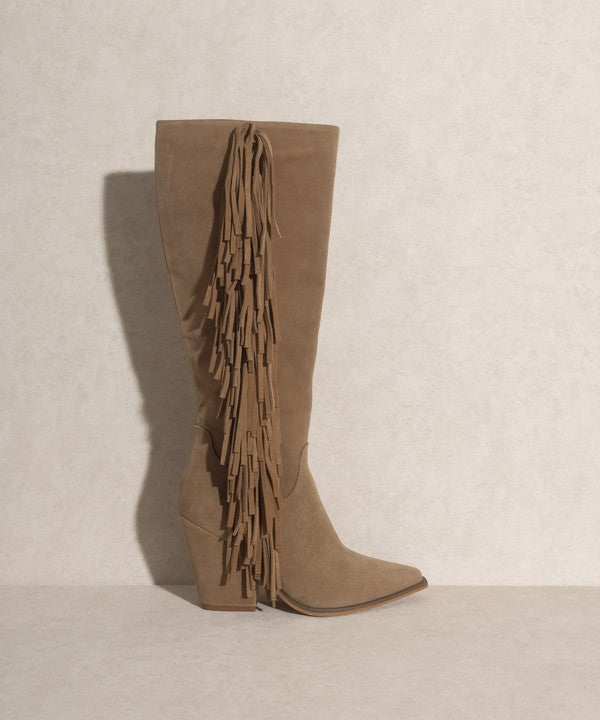 Out West Knee High Fringe Boots