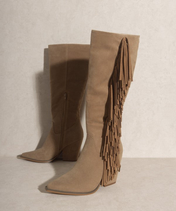 Out West Knee High Fringe Boots