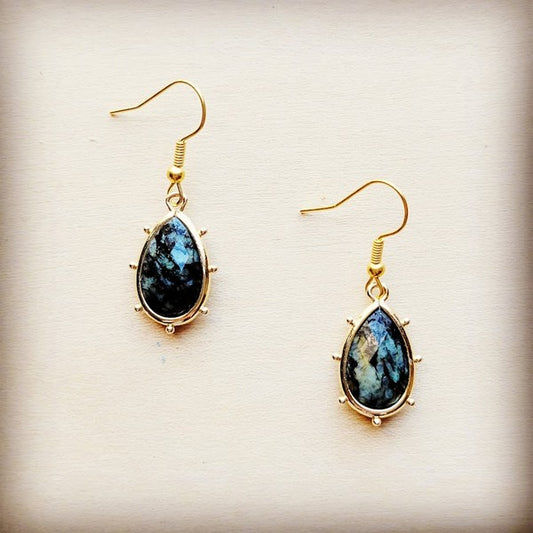 Genuine African Turquoise Teardrop Earrings